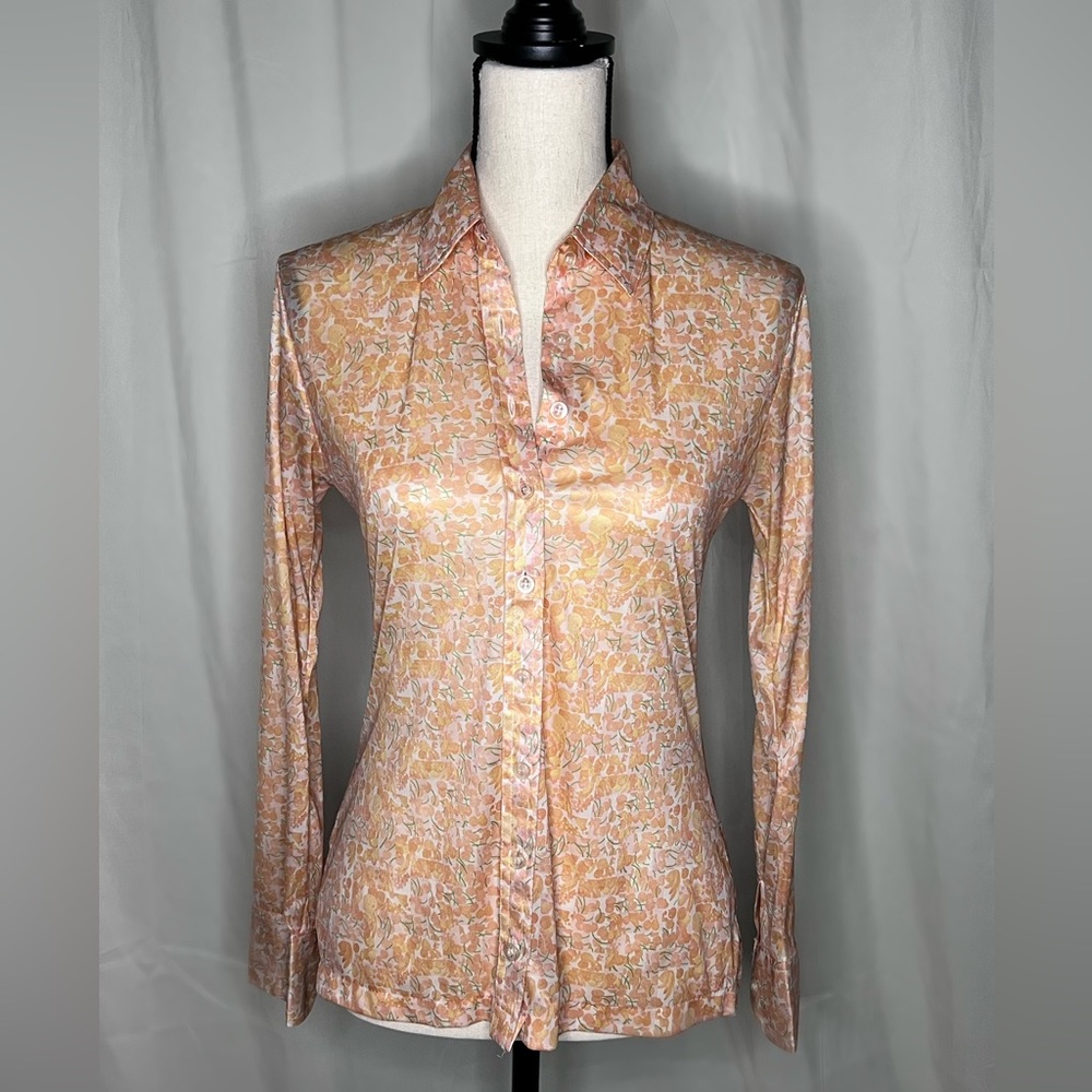 Vintage 70s Floral Button Down Shirt Size M